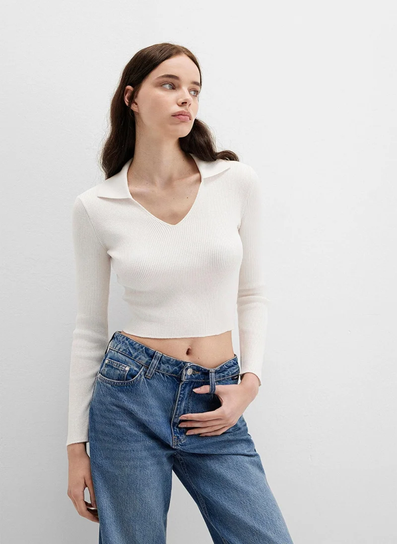 MAVI Ecru Knit Polo