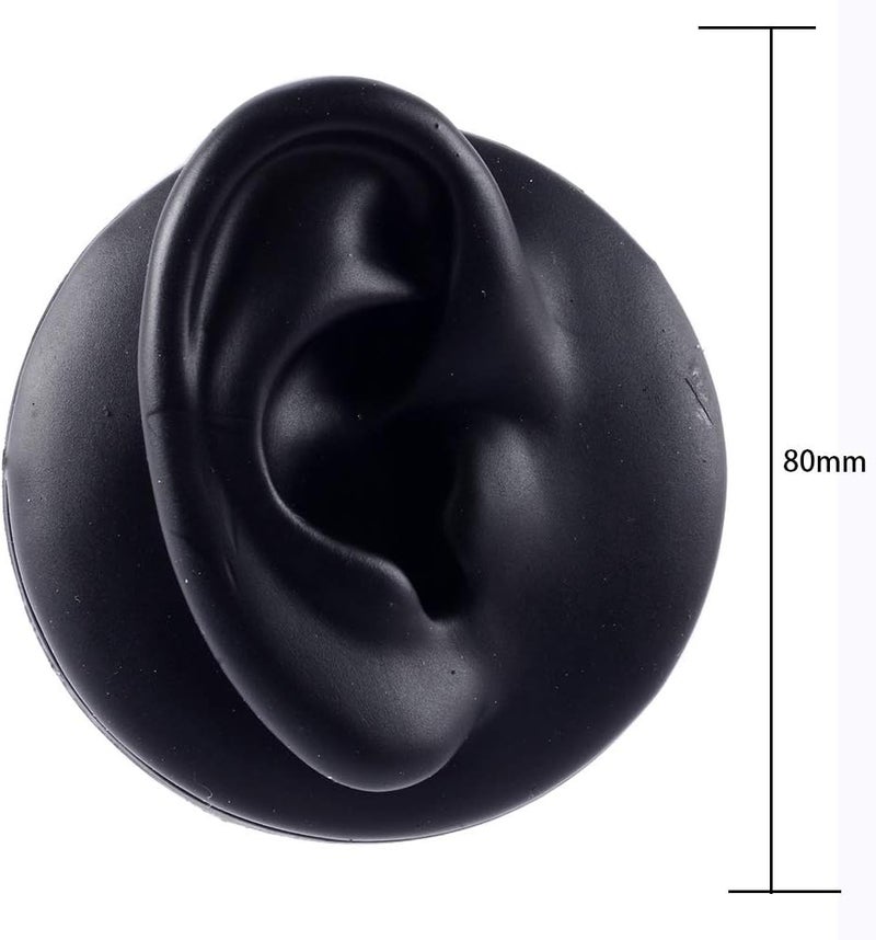 CHUANCI Black Soft Silicone Human Ear Mouth Eye Tongue Navel Model Puncture Simulation for Jewelry Display Teaching Tool - Image 3