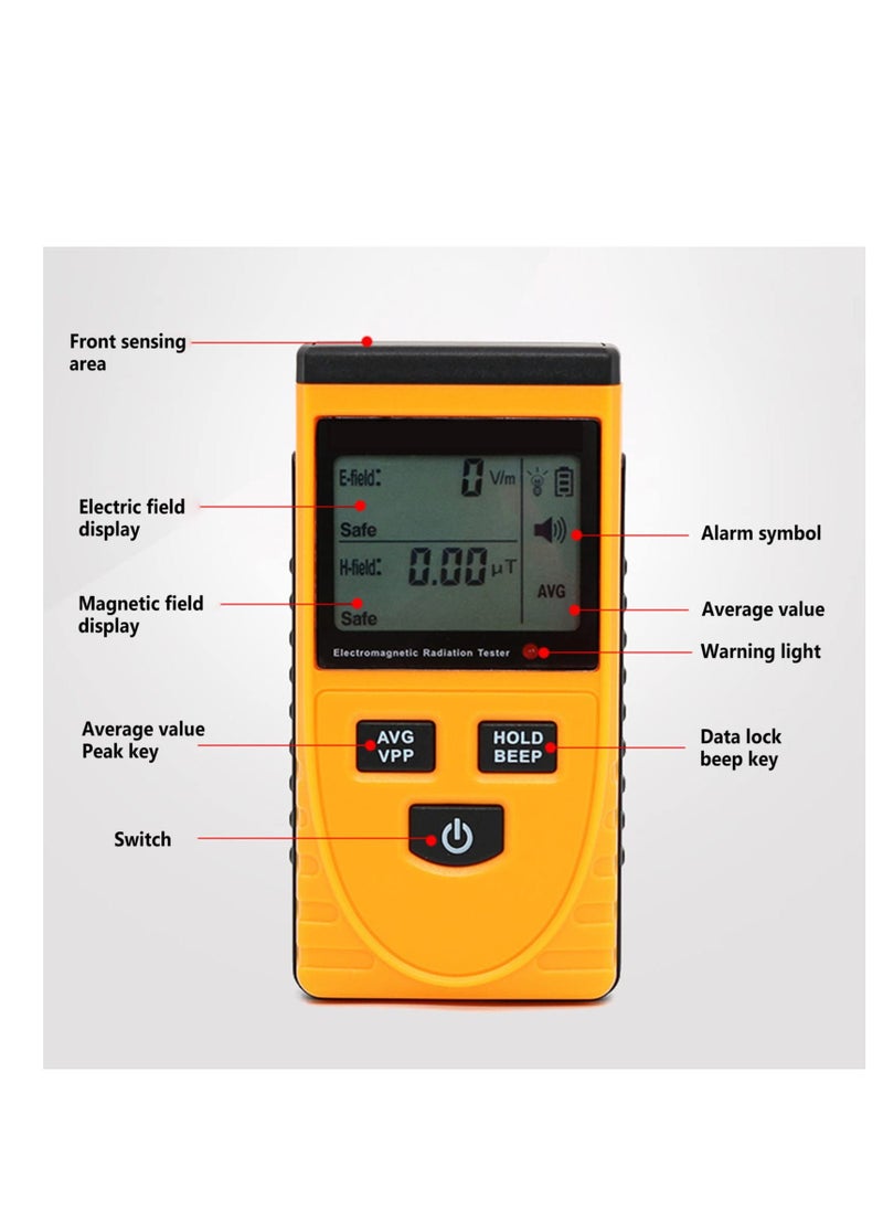 Geiger Counter Radiation Detector, Handheld Digital Electromagnetic Field Radiation Detector with Sound and Light Alarm, Radiation Assessment, Compact Design, for Home Office Work Outdoors - Image 2