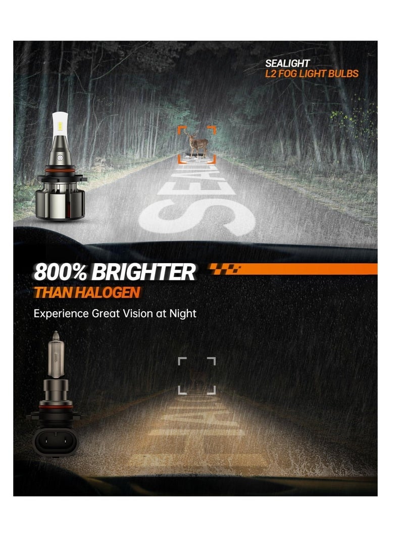 MUNTAQI L2 H11/H8/H9/H16 Bulbs, 24000LM 800% Super Bright and Focused Beam Bulb with 15000RPM Cooling Fan, 5 Min Plug-N-Play, Powersports Accessory Lights (Pack of 2) - Image 2
