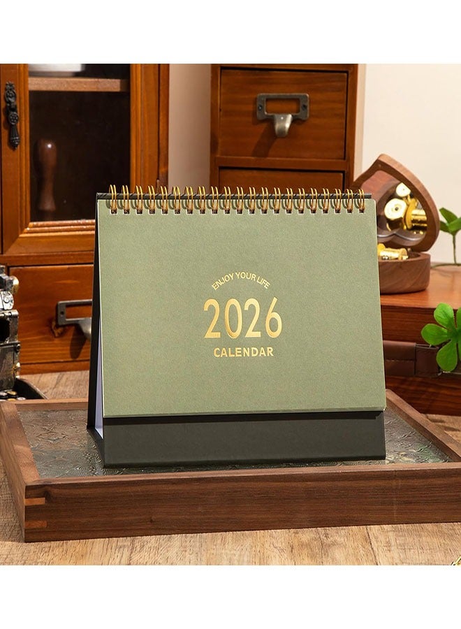 Desk Calendar 2026, Standing Flip Desktop Calendar from July 2025 to December 2026, Metal Ring Twin-Wire Binding 18 Months Medium Desk Calendar for Home Office School - Image 4