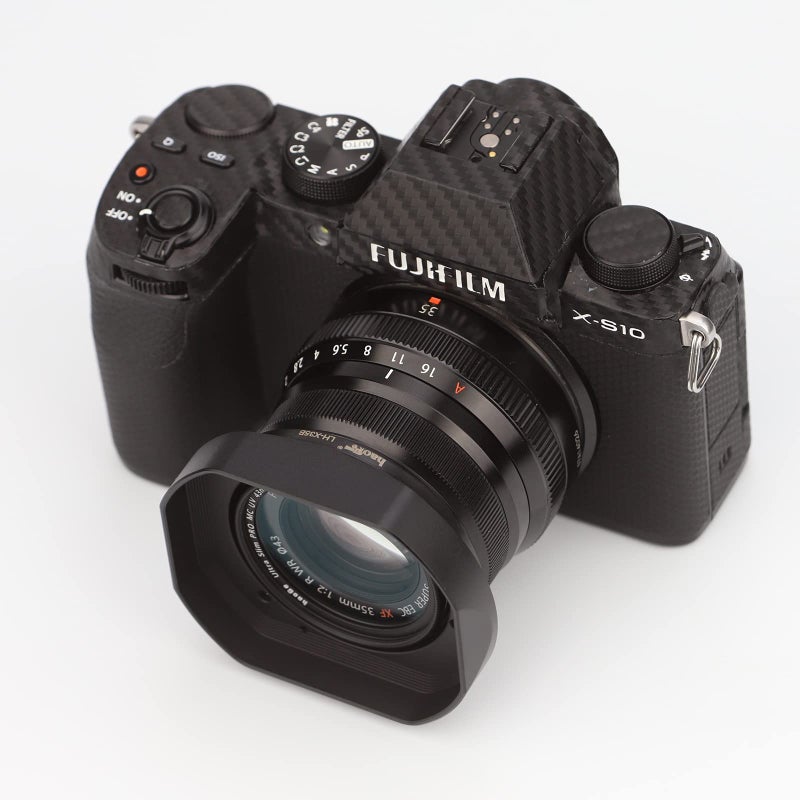 Haoge LH-X35B Metal Square Bayonet Lens Hood for Fujinon XF35mmF2 R WR XF23mmF2 R WR XC 35mm F2 (XC35mmF2), Fuji 35mm F2 Hood, 23mm F2 Lense Hood, with Metal Front Cap, Replaces LH XF35 2 Hood - Image 2