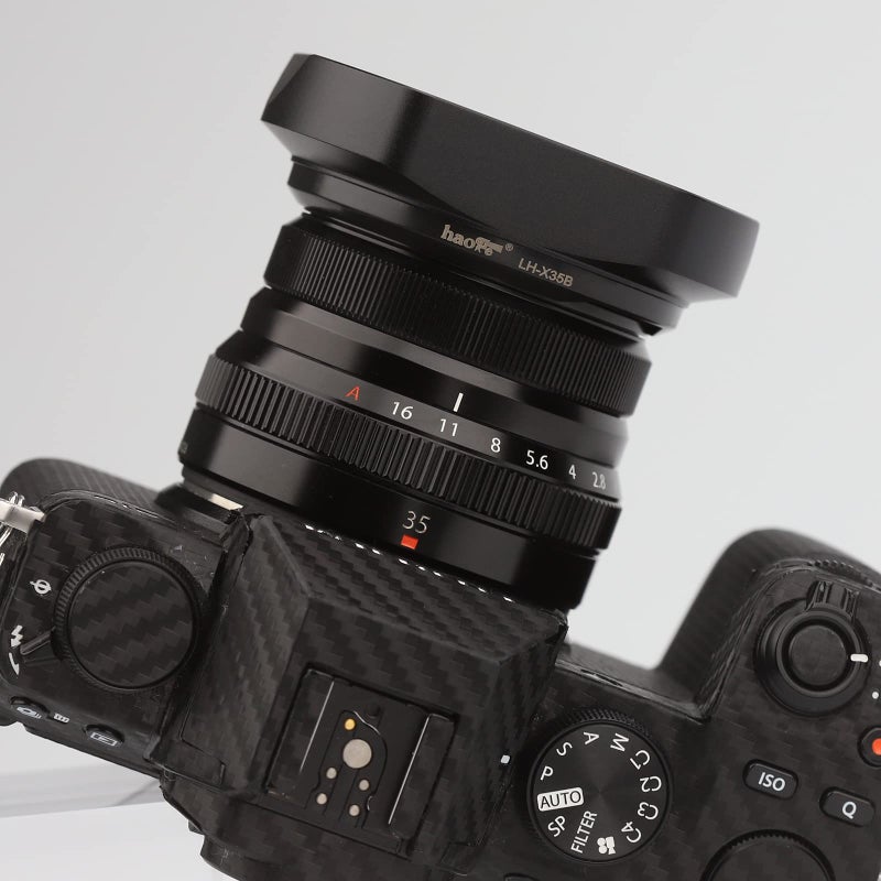Haoge LH-X35B Metal Square Bayonet Lens Hood for Fujinon XF35mmF2 R WR XF23mmF2 R WR XC 35mm F2 (XC35mmF2), Fuji 35mm F2 Hood, 23mm F2 Lense Hood, with Metal Front Cap, Replaces LH XF35 2 Hood - Image 3