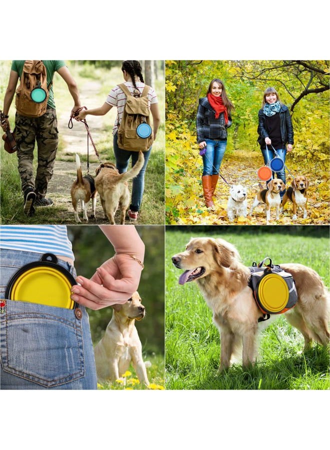 ME.FAN Collapsible Dog Bowl [6-Pack] Travel Portable Dog Bowl(12oz) Silicone Foldable Travel Bowl/Pet Food Bowl/Cat Water Bowl/Silicone Pet Expandable Bowls + 6 Carabiners Per Set (Black Rimmed - Image 5