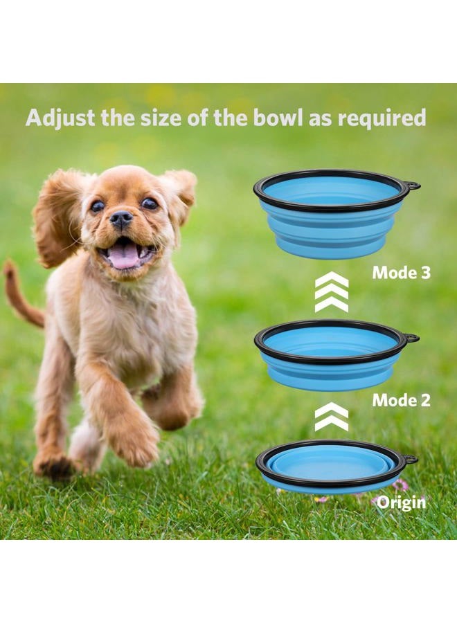 ME.FAN Collapsible Dog Bowl [6-Pack] Travel Portable Dog Bowl(12oz) Silicone Foldable Travel Bowl/Pet Food Bowl/Cat Water Bowl/Silicone Pet Expandable Bowls + 6 Carabiners Per Set (Black Rimmed - Image 4