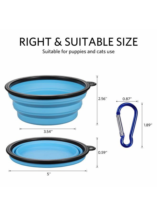 ME.FAN Collapsible Dog Bowl [6-Pack] Travel Portable Dog Bowl(12oz) Silicone Foldable Travel Bowl/Pet Food Bowl/Cat Water Bowl/Silicone Pet Expandable Bowls + 6 Carabiners Per Set (Black Rimmed - Image 2