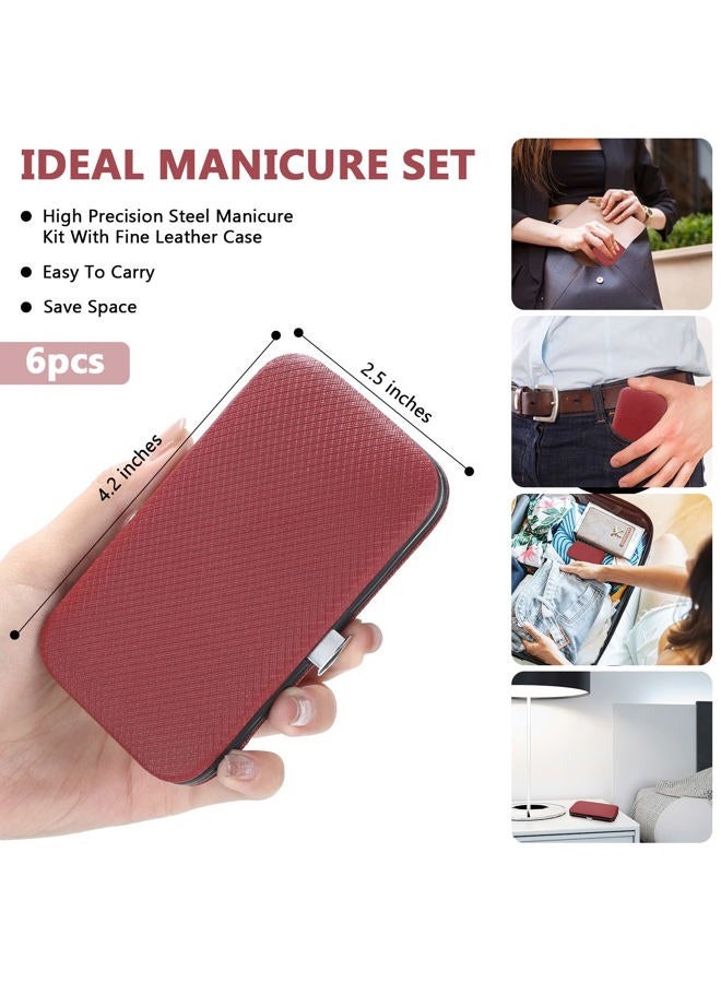 Geosar 12 Sets Manicure Set Nail Clippers Pedicure Kit Stainless Steel Professional Pedicure Set Grooming Kits Nail Care Tools with Luxurious Travel Case for Nail Care (Wine Red, 8 In 1) - Image 2