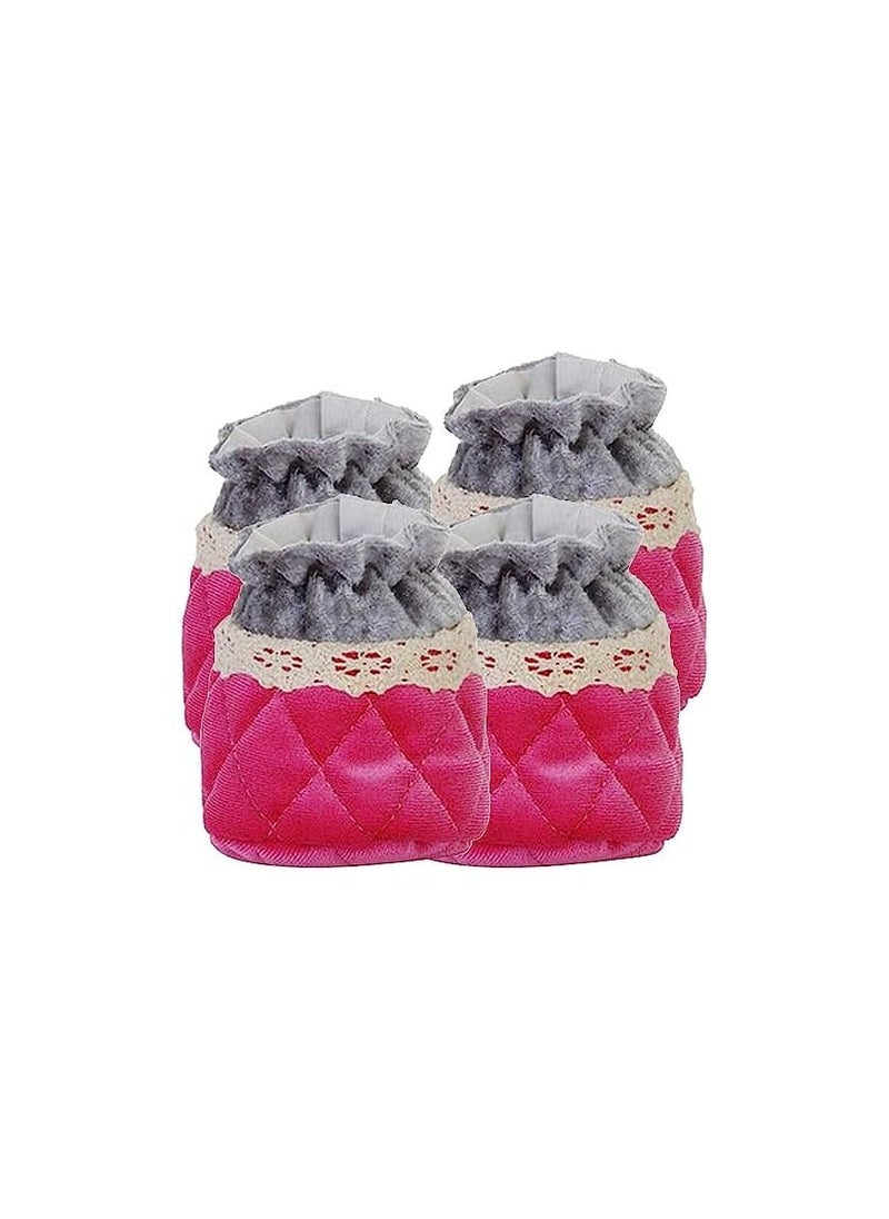 Spaceshoop 4 Pieces Non Slip Elastic Flannel Chair Leg Floor Protector Caps Cloth Socks  - Image 1