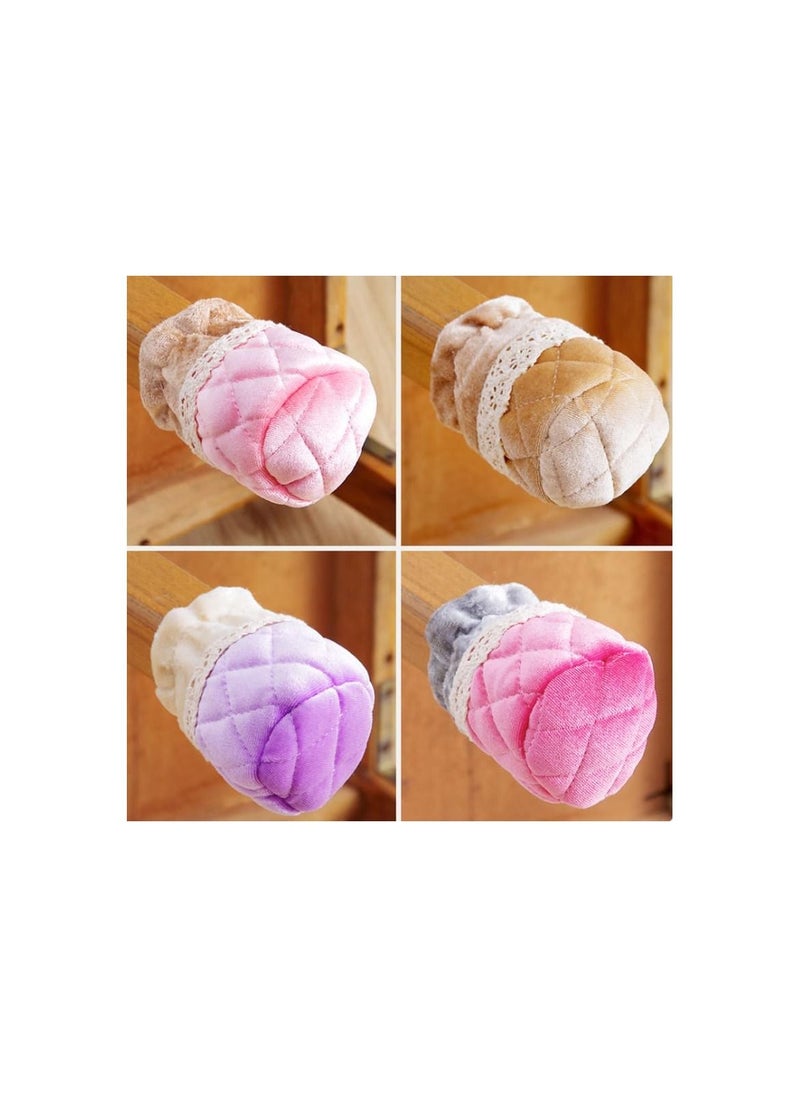 Spaceshoop 4 Pieces Non Slip Elastic Flannel Chair Leg Floor Protector Caps Cloth Socks  - Image 3