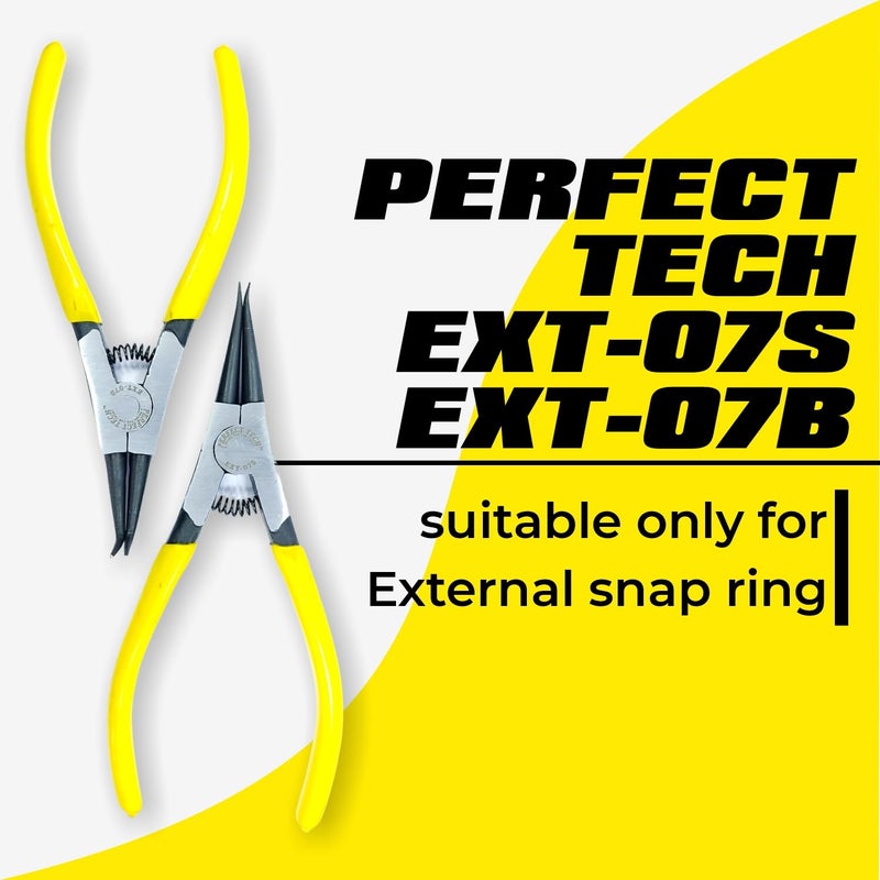 PERFECT TECH External Sanp Ring Plier Combo Set(EXT-07S & EXT-07B)/ Heavy Duty External Circlip Plier Set| Precision Spring Loaded Pliers Set for Snap Ring Removing(Size-7 Inches/175MM) - Image 2