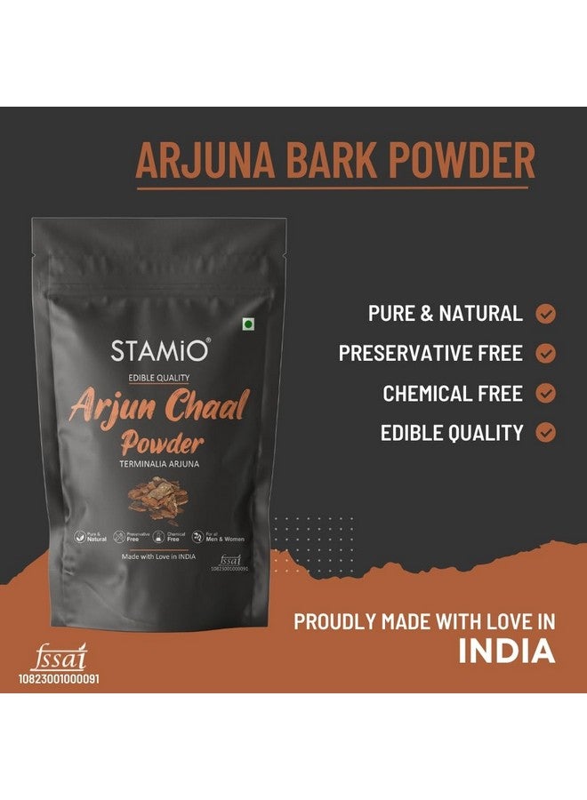 STAMIO Arjun Chaal Powder 250 gm | Pure Triple Filtered Terminalia Arjuna Bark | Healthy Heart | Cholesterol | In Pouch 8.82 oz - Image 2
