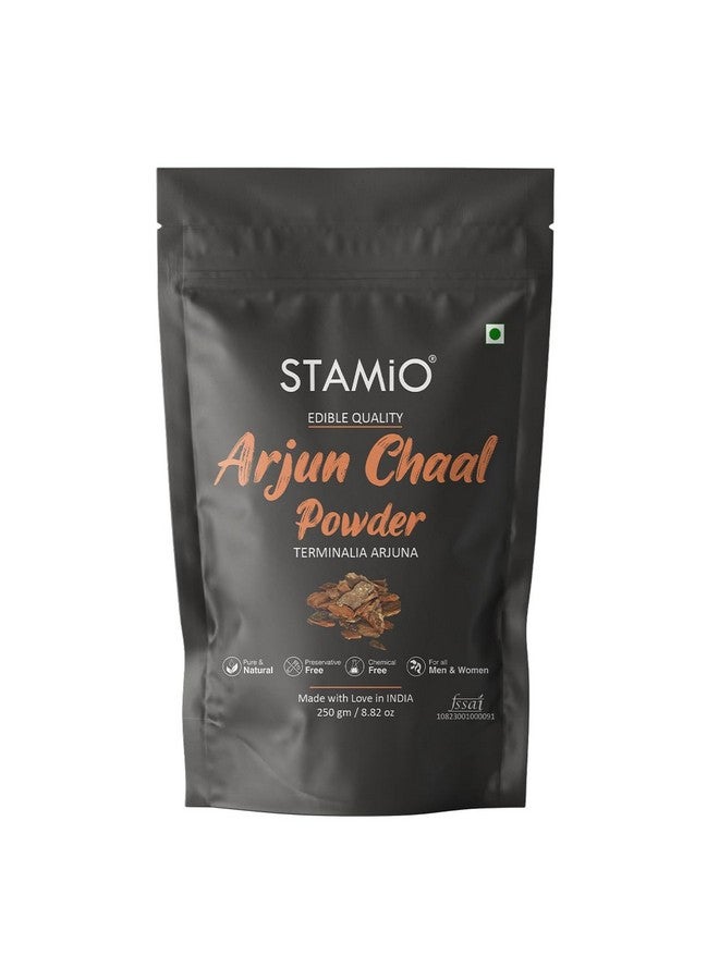 STAMIO Arjun Chaal Powder 250 gm | Pure Triple Filtered Terminalia Arjuna Bark | Healthy Heart | Cholesterol | In Pouch 8.82 oz - Image 1