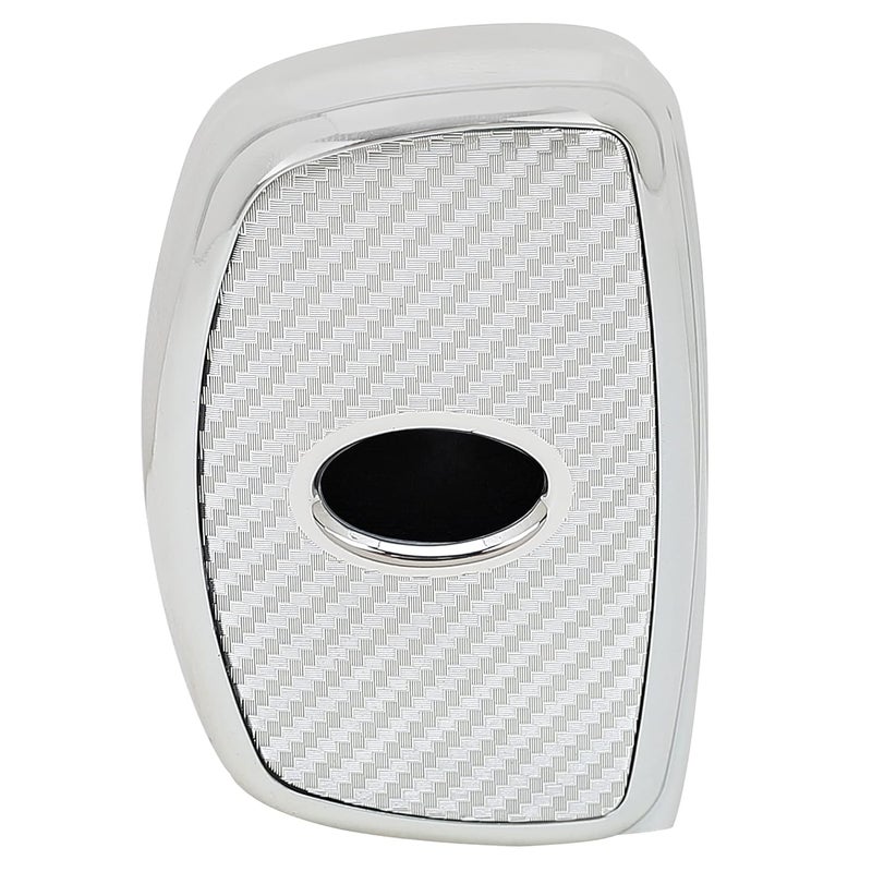 JVCV غطاء مفتاح السيارة من JVCV® بتصميم ألياف الكربون الناعمة TPU متوافق مع هيونداي كريتا، i10 غراند، i20 إليت، i20 أكتيف، Xcent، فيرنا 4s، توسان، إيلانtra، غراند i10 نيوس 3 زر مفتاح ذكي (فضي) - Image 4