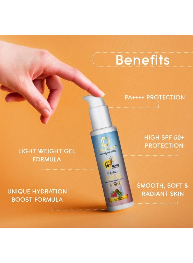 Demeanor Cica + Hyaluronic Skin Barrier Repair Face Cream - 50ml & Watermelon Cooling Sunscreen Spf 50 Pa+++ - 100ml| For Normal Skin | Skin Care Combo - Image 2