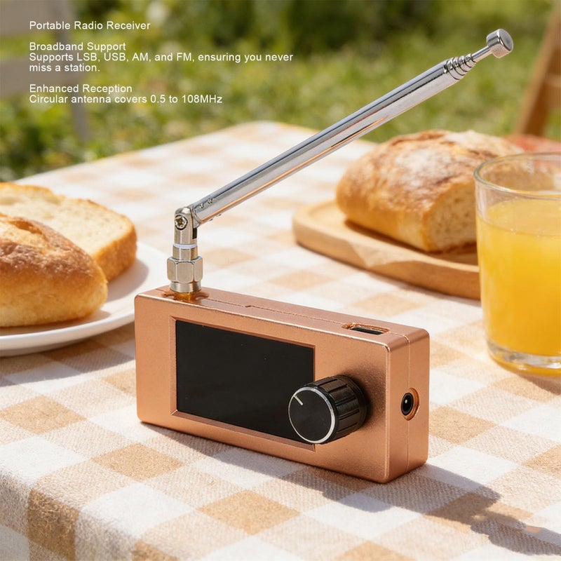 Gold Portable AM FM SW LW Radio Metal Casing 800mAh Battery for Travel Outdoor Home Use - Image 3