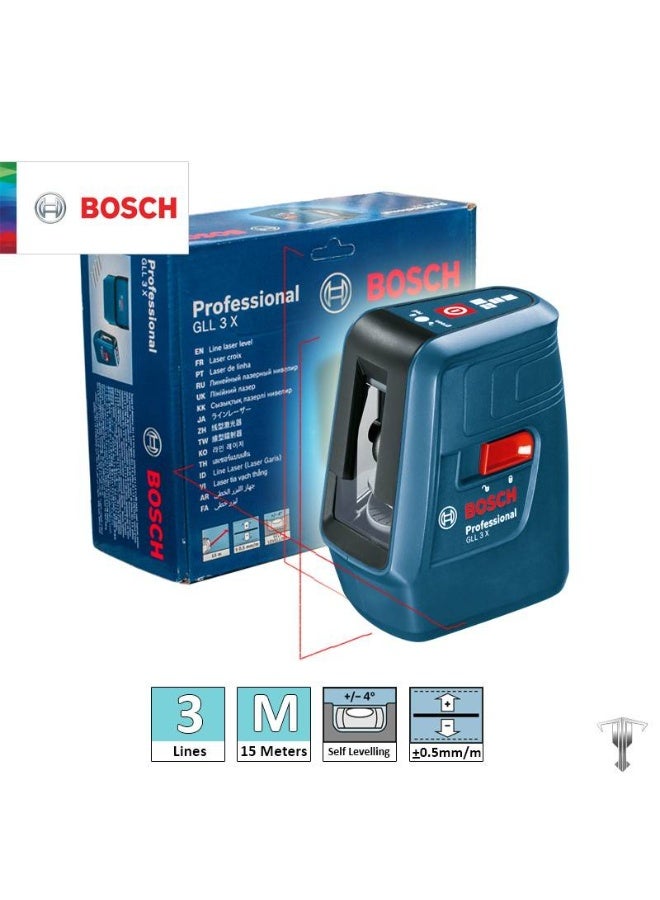 بوش ميزان ليزر خطي بوش، 3 خطوط، 0.5 مم، 15متر، GLL 3X - Image 2