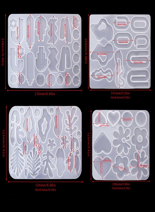 ZQYSING (4 Pack) Resin Earring Molds, Resin Jewelry Molds for Epoxy Variety Shape Silicone Pendant Molds for Women Earring Making - Image 3