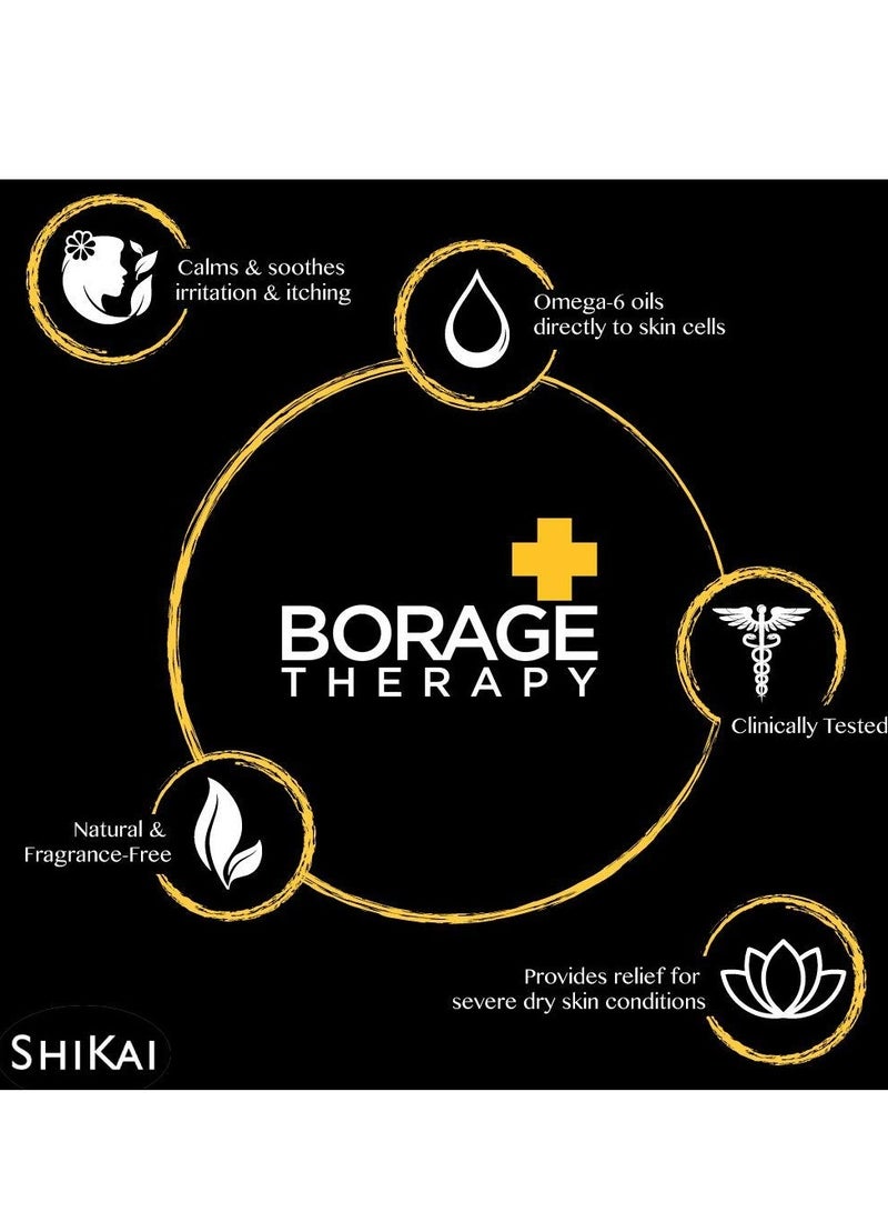 ShiKai Borage Therapy Dry Skin Lotion Body Moisturizer (8 oz) Unscented Skincare | Hydrating Lotion for Dry Hands & Body | With Oatmeal & Shea butter