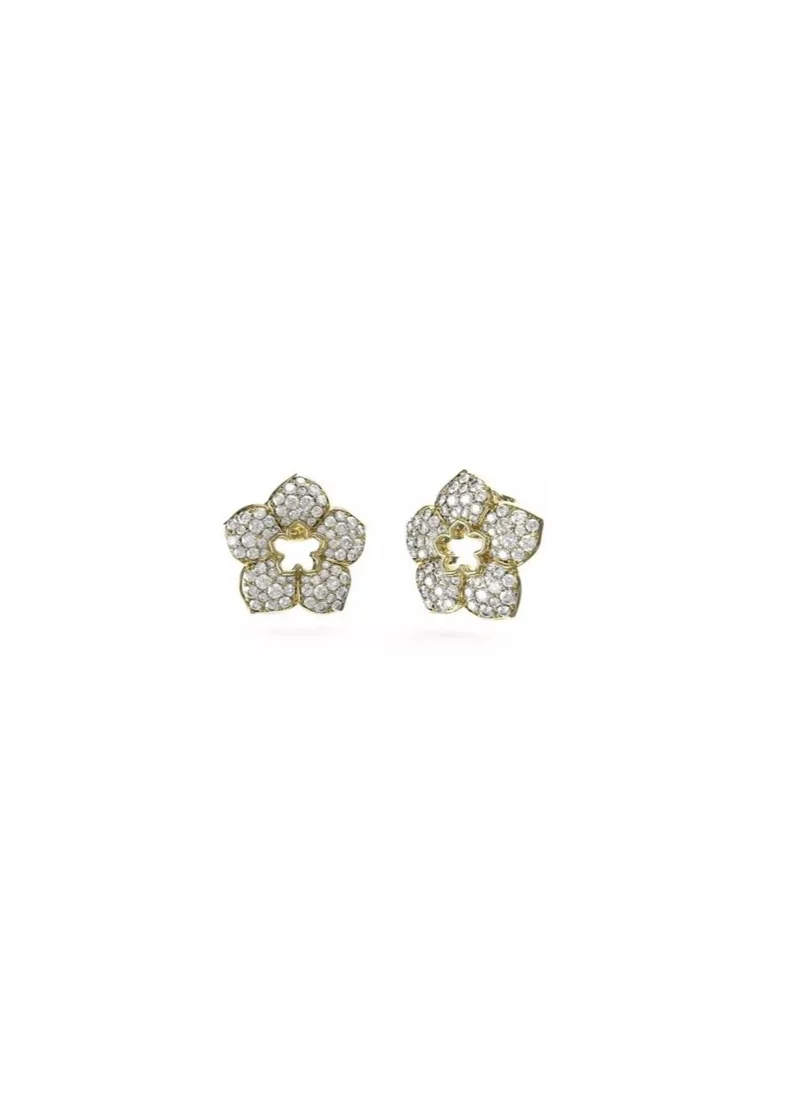 جس Ladies ER 14MM PAVE FLOWER STUDS