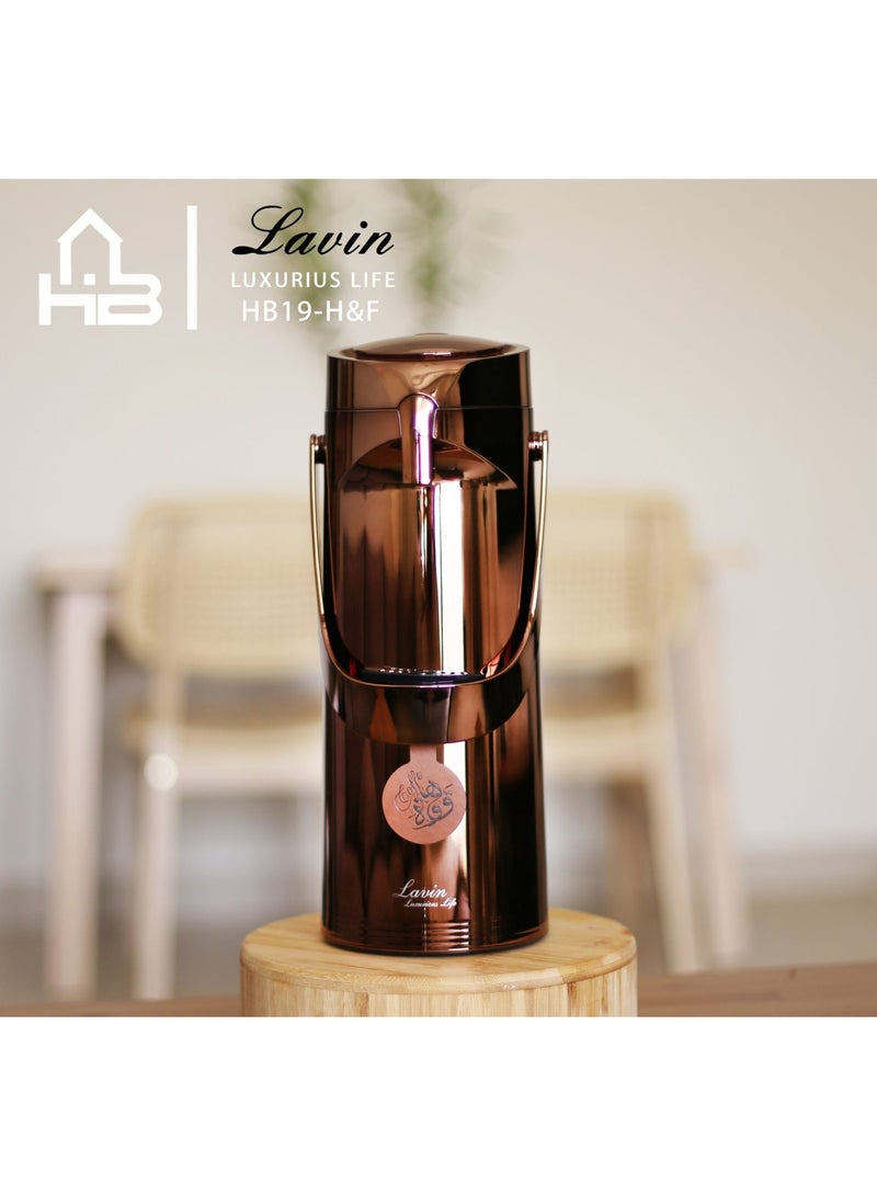 Lavin vaccum flask 1.9L/Airpot Glass inner Thermos/Long heat retention/Hot&Cold/HB - Image 2