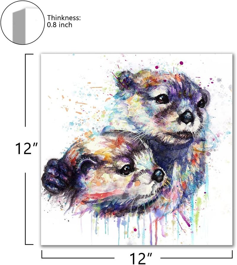 C8BUSIS Watercolor Donkey Wall Art Décor for Farmhouse, Animals Portrait Splatter and Splotches Modern Colorful Canvas Prints Paintings for Bathroom Living room Kids Room Home Decoration, 12"x16" - Image 2