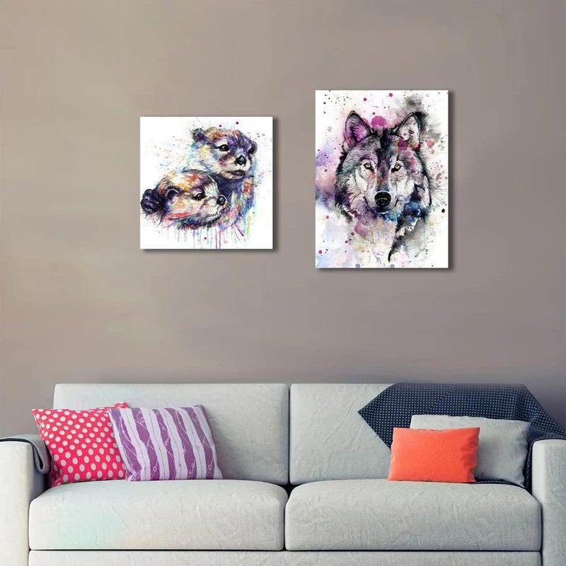 C8BUSIS Watercolor Donkey Wall Art Décor for Farmhouse, Animals Portrait Splatter and Splotches Modern Colorful Canvas Prints Paintings for Bathroom Living room Kids Room Home Decoration, 12"x16" - Image 4
