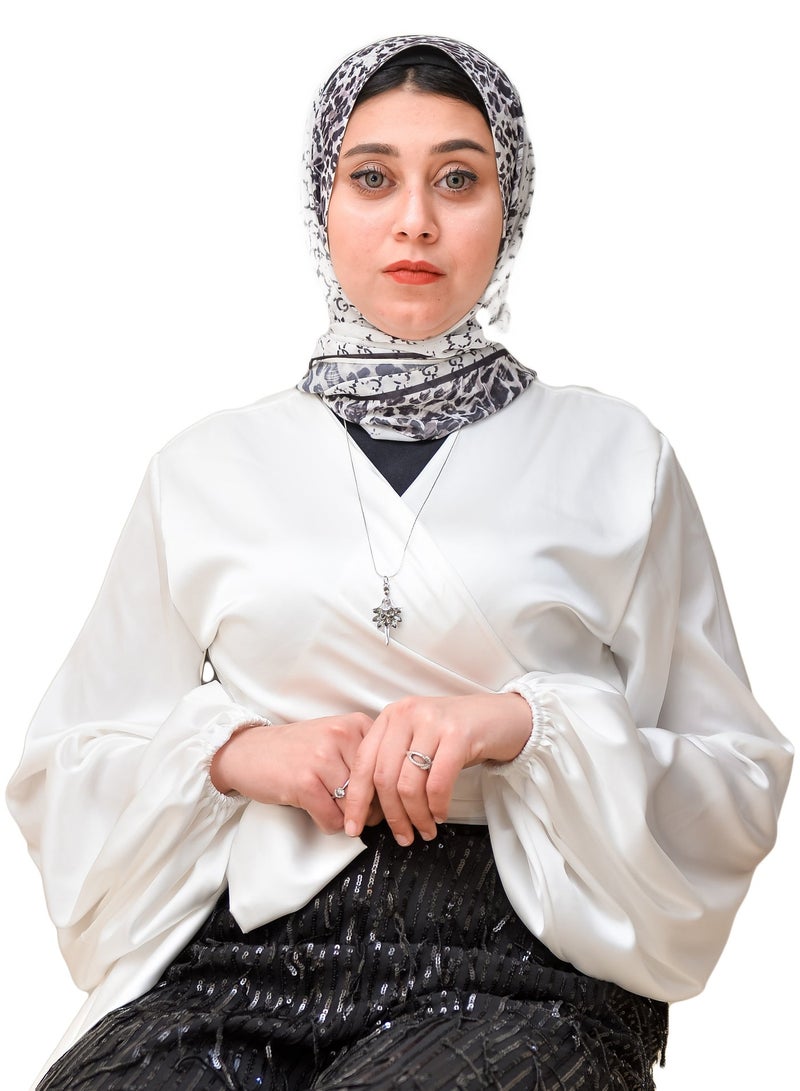 بلوزه ستان باللون الأبيض جميله - Image 2