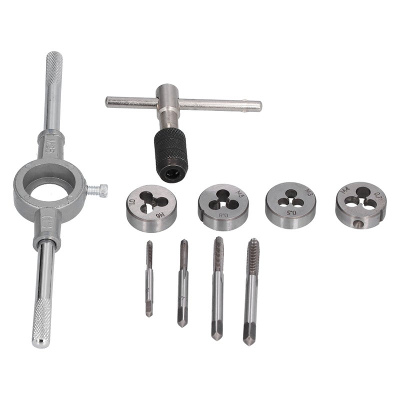 Tap Die Kit Alloy Steel Metric Tapping Wrench Threading Cutting Processing Repair Tools - Image 1