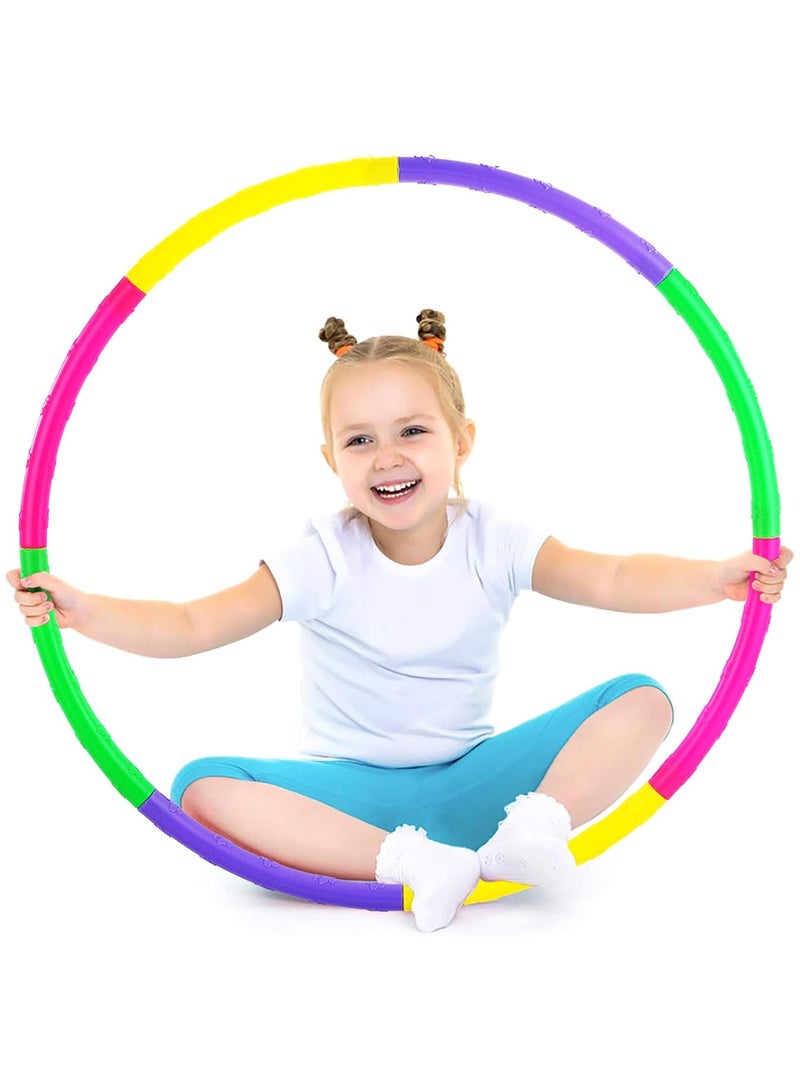 JOLLITY LLC Kids Exercise Hula Hoops, Detachable Adjustable Size Weight Kids Colorful Hoops Ring - Snap Together Detachable Adjustable Weight Size Plastic Hoops - Kids Hula Rings for Sports Playing