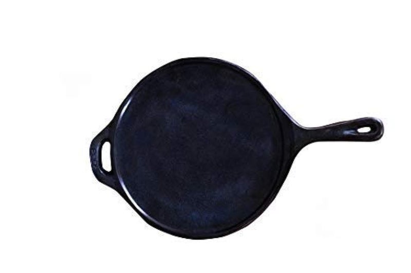 Rock Tawa Cast Iron Dosa Tawa 12 Inch with Handle Pre-Seasoned Cast Iron Skillet (Black) - Image 4