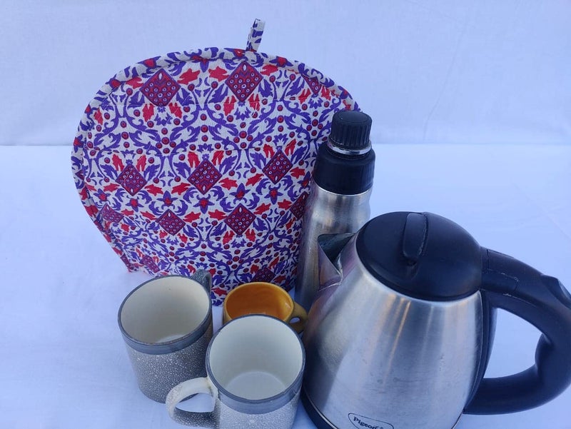 Malan Bai Mandala Tea Cozy Cover Hand Block Winter Tea Cozy Cotton Tea Kettle Warmer Pot Cover Hot Coffee Cover Handamde Kitchen Décor Brand: Malan Bai - Image 2
