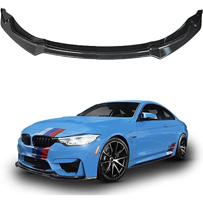 munirater 2Pcs Front Bumper Splitter Lip Kit CS Style Carbon Fiber Replacement for 2015-2019 F82 F83 M4 F80 M3 - Image 1