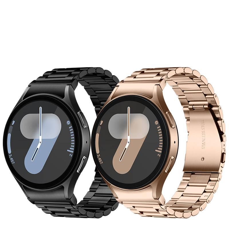 AD Black Stainless Steel Link Smartwatch Band Compatible with Samsung Galaxy Watch 4 with Adjustable Fit Replacement Strap for Daily Wear - Image 2