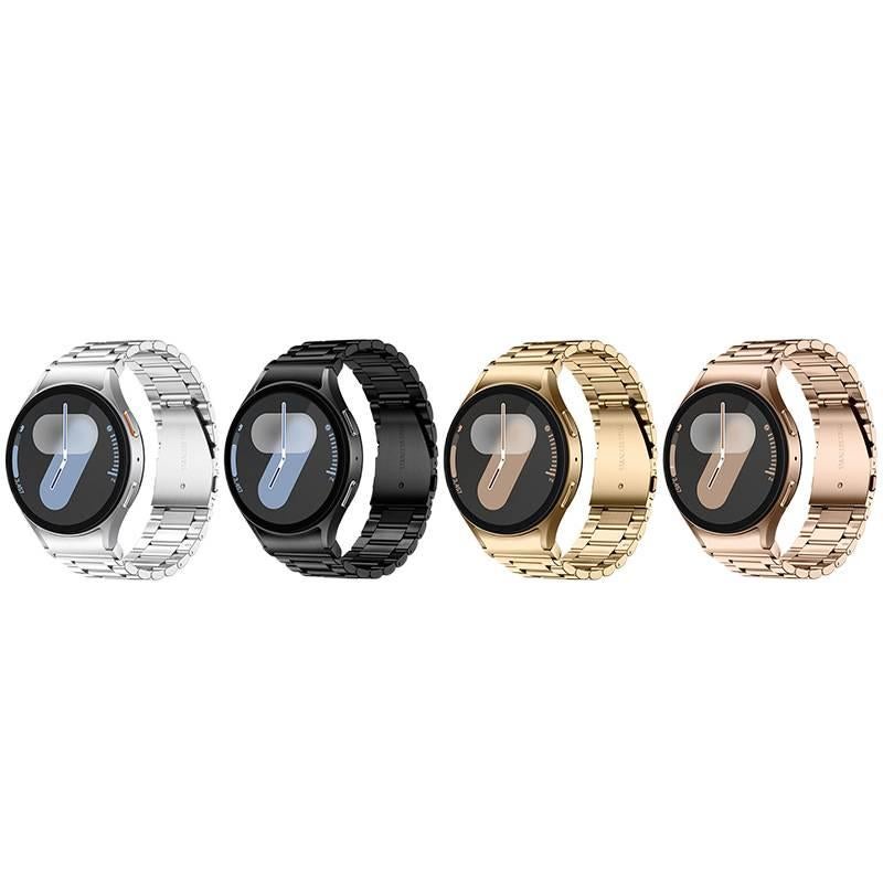 AD Black Stainless Steel Link Smartwatch Band Compatible with Samsung Galaxy Watch 4 with Adjustable Fit Replacement Strap for Daily Wear - Image 3