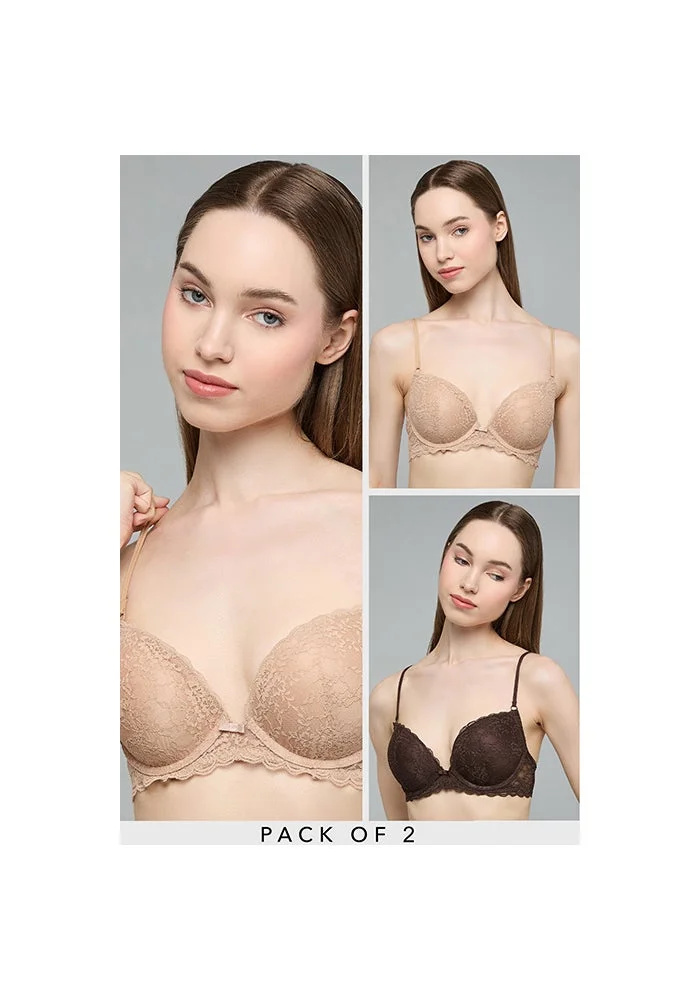 2 Pack Double Push Up Bras