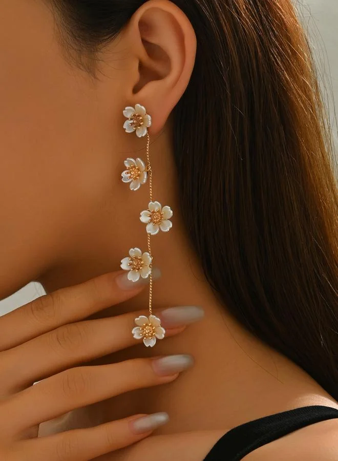 Take Two  Women Floral Faux Pearl Earrings for Women | Best Price UAE