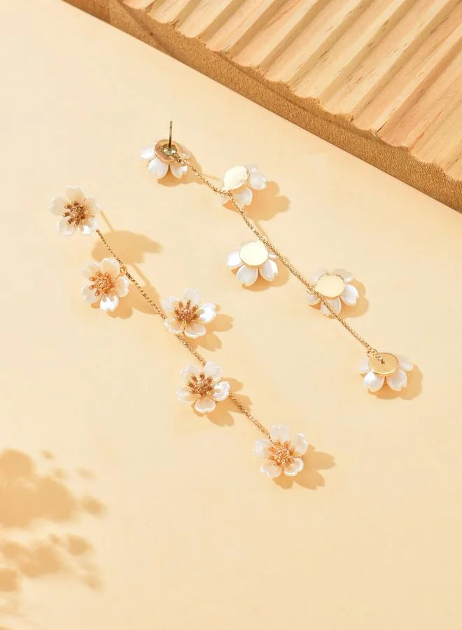 Take Two Women Floral Faux Pearl Earrings