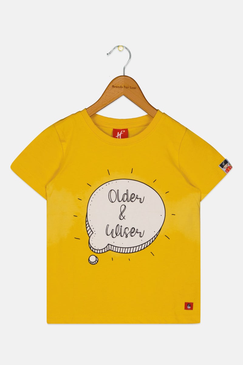 Hamleys Toddlers Boy Short Sleeve Graphic Print T-Shirt, Mustard - Image 3