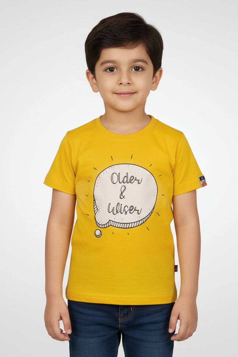 Hamleys Toddlers Boy Short Sleeve Graphic Print T-Shirt, Mustard - Image 1