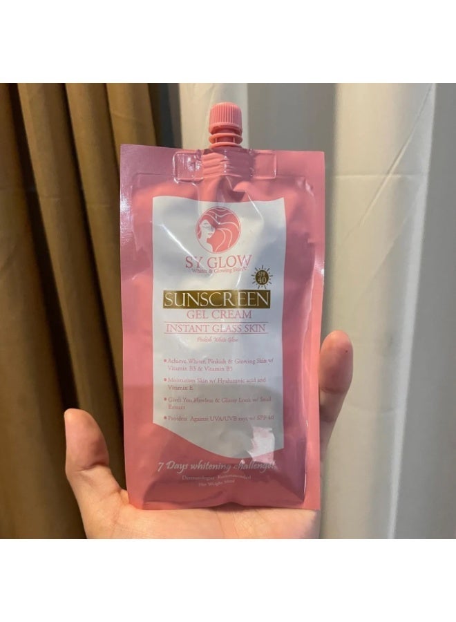 SY GLOW جل كريم واقي الشمس SY Glow لتفتيح البشرة – حماية خفيفة الوزن SPF 40 لجميع أنواع البشرة - Image 1