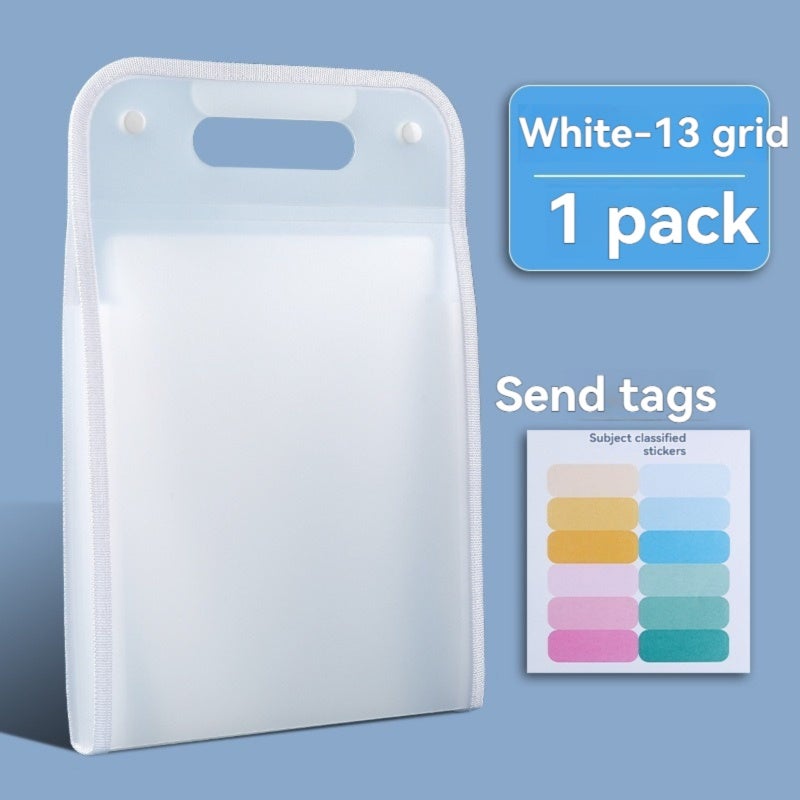 A4 Folder 13-Pocket Large Capacity Handheld Vertical Folder - Accordion-Style Flexible Storage Document Organizer for Home Office Travel - Image 1
