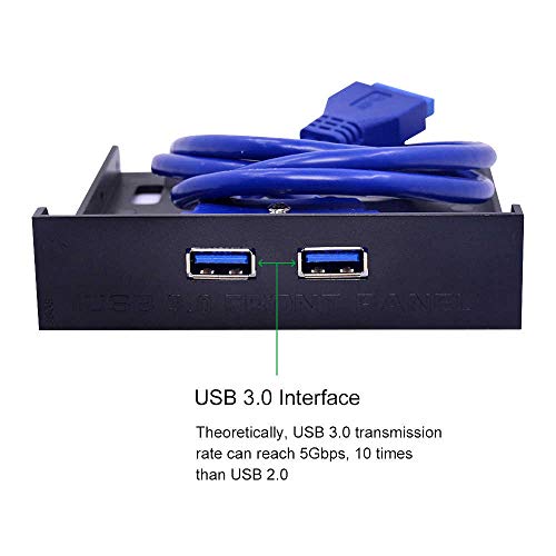 LipiWorld® USB 3.0 Front Panel Hub 2 Port Expansion Bay 20 Pin to USB3.0 60cm Bracket Adapter Cable for PC Desktop 2.5" Floppy Bay - Image 2