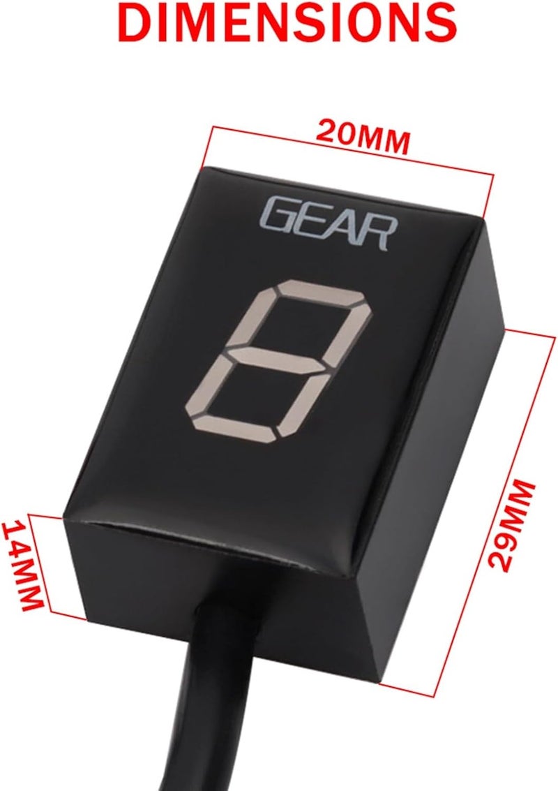 Wivplex Motorcycle Gear Display Indicator - Red - Image 2