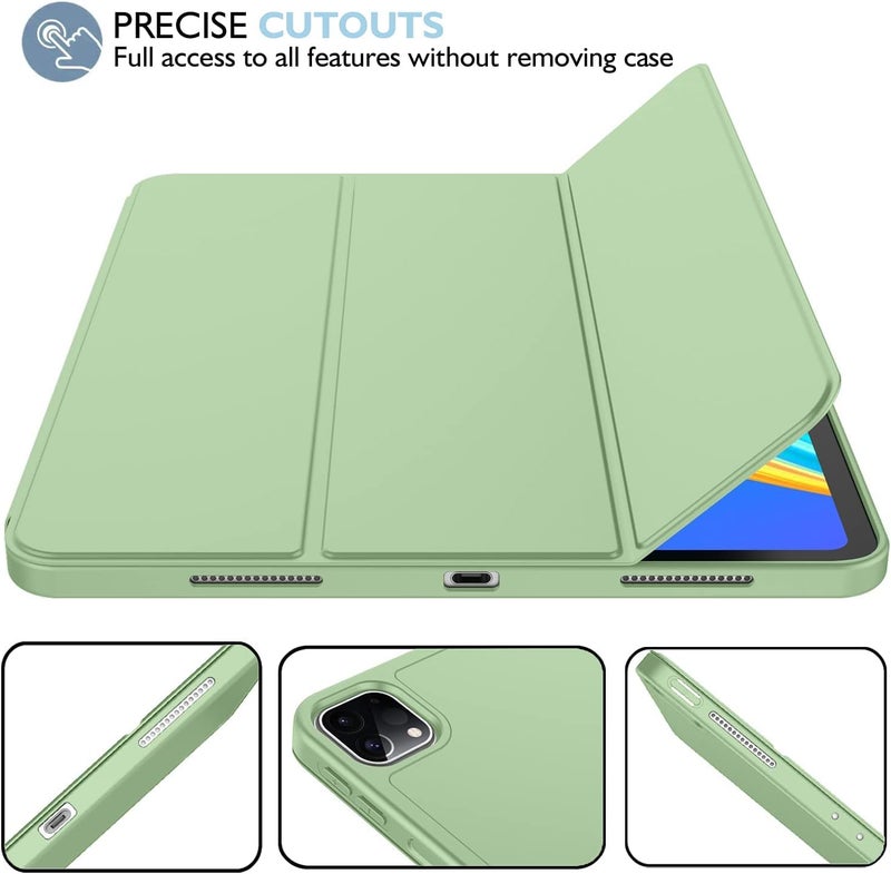 Printme iPad Pro 12.9 Case with Pencil Holder, Trifold Stand Smart Cover - Auto Wake/Sleep (Forest Green) - Image 4