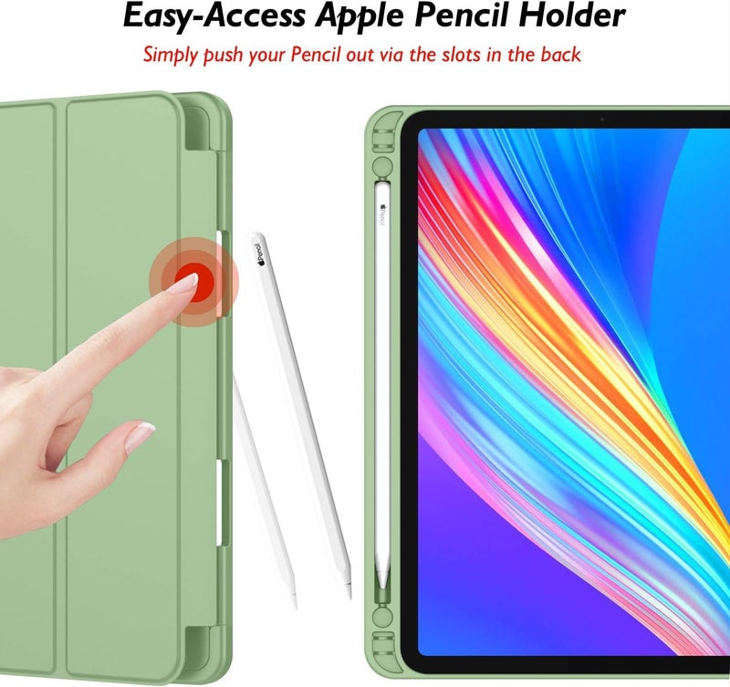 Printme iPad Pro 12.9 Case with Pencil Holder, Trifold Stand Smart Cover - Auto Wake/Sleep (Forest Green) - Image 3
