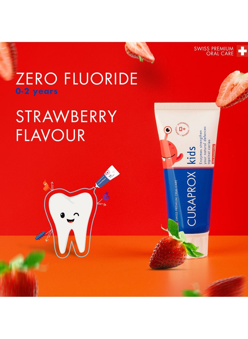 كيورا بروكس معجون أسنان للأطفال بنكهة الفراولة بدون فلورايد None - Image 2