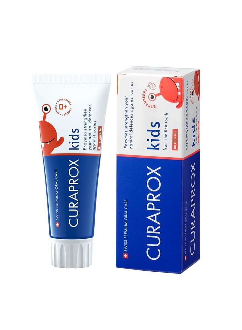 كيورا بروكس معجون أسنان للأطفال بنكهة الفراولة بدون فلورايد None - Image 1