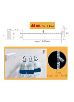XiuWoo Retractable Clothesline , Indoor Outdoor Wall Mounted Clothes Dryer Rope Clothing Retracting Adjustable Stainless Steel Line, 13.8 Feet, Double line, black  - Image 2