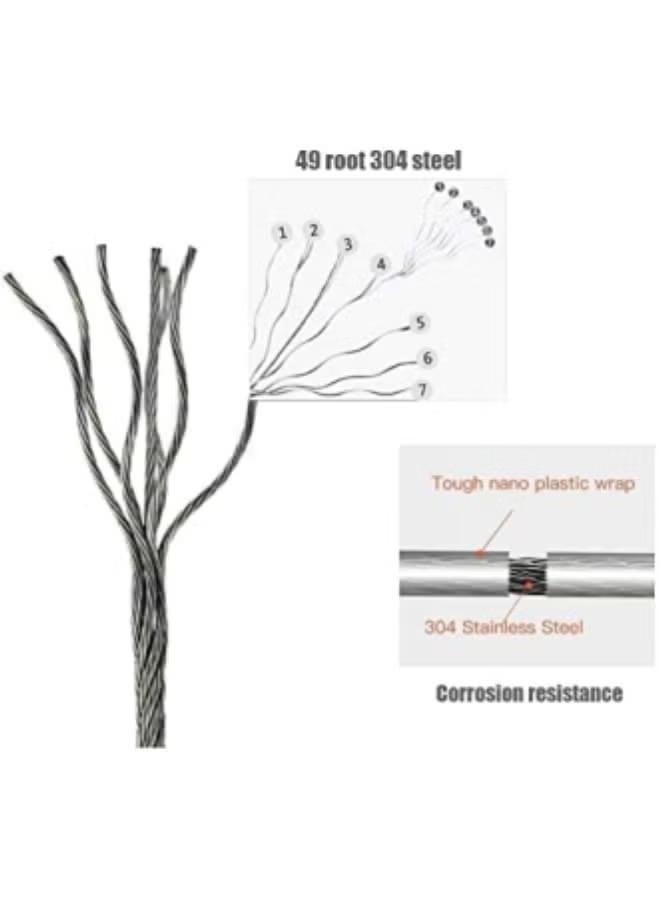 شو وو حبل غسيل قابل للسحب، حبل تجفيف ملابس داخلي وخارجي يُثبت على الحائط، خط من الفولاذ المقاوم للصدأ قابل للتعديل، 13.8 قدم، خط مزدوج، أسود - Image 3