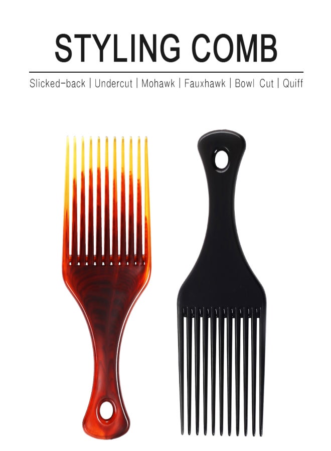 Bluezoo Hair Comb Insert Afro Hair Pick Comb Hair Comb Oil Slick Styling Hair Brush Hairdressing Accessory for Men& Women - Image 4